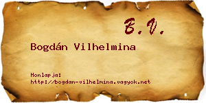 Bogdán Vilhelmina névjegykártya