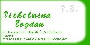 vilhelmina bogdan business card